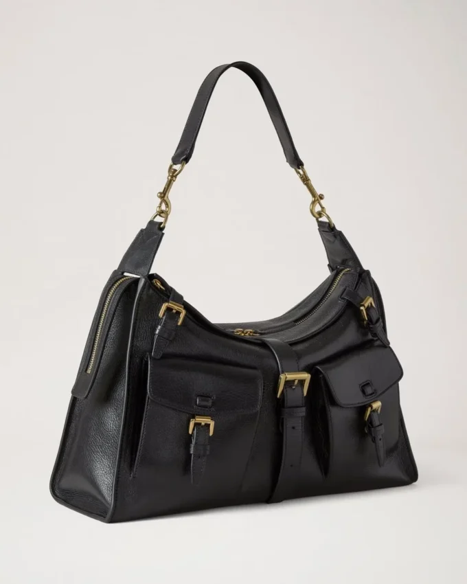 Roxanne Shoulder Bag in Black High Shine Leather Mulberry Roxanne Shoulder Bag in Black High Shine Leather Mulberry