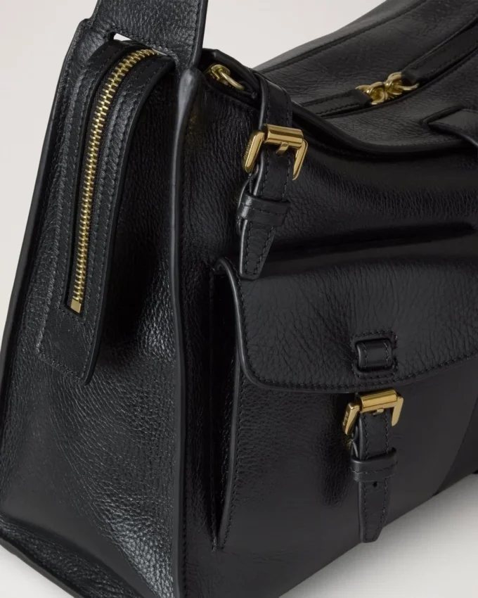 Roxanne Shoulder Bag in Black High Shine Leather Mulberry Roxanne Shoulder Bag in Black High Shine Leather Mulberry