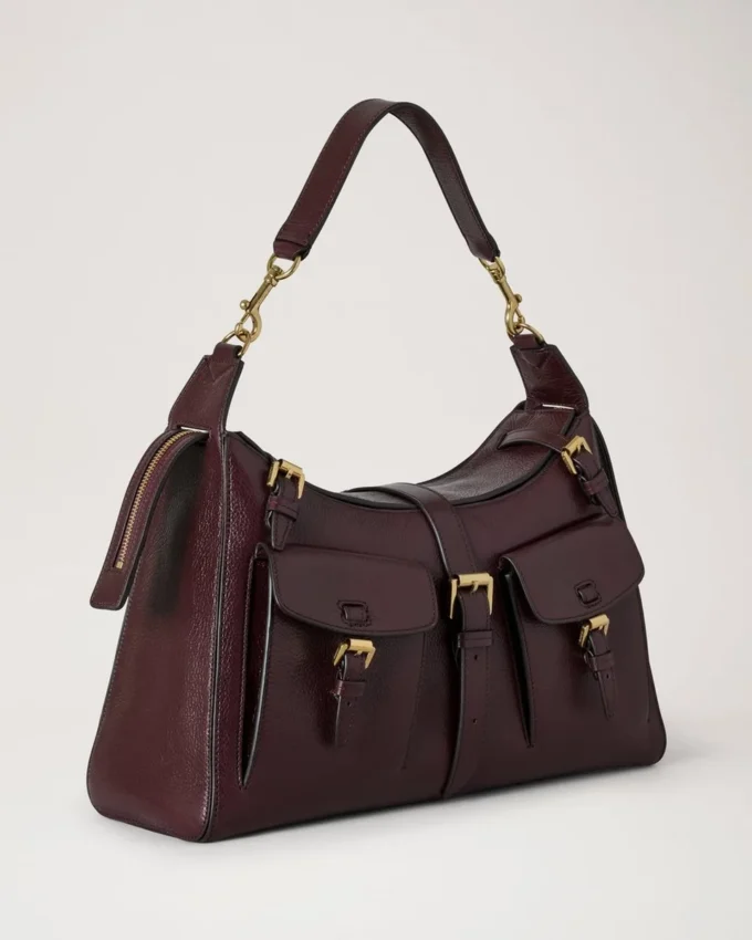 Roxanne Shoulder Bag Oxblood High Shine Leather Roxanne Shoulder Bag Oxblood High Shine Leather