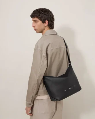 Rye Messenger Black Supple Calf Men
