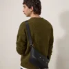Rye Small Messenger Black Supple Calf Men Rye Small Messenger Black Supple Calf Men