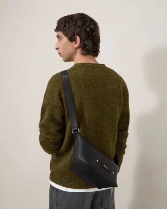 Rye Small Messenger Black Supple Calf Men