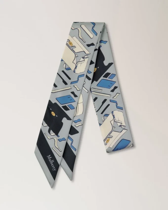 Skinny Scarf – Bayswater Workshop Light Grey Recycled Polyester Skinny Scarf – Bayswater Workshop Light Grey Recycled Polyester