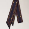 Skinny Scarf – Belted Border Deep Aubergine Recycled Polyester