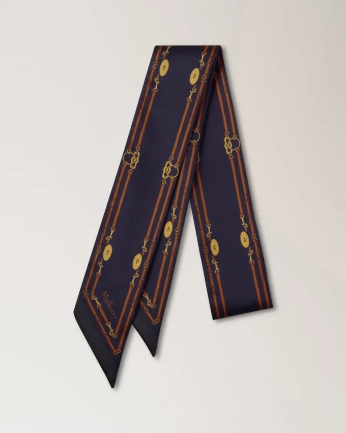 Skinny Scarf – Belted Border Deep Aubergine Recycled Polyester