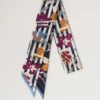 Skinny Scarf – Graphic Floral Night Sky & Orchid Bloom Recycled Polyester Skinny Scarf – Graphic Floral Night Sky & Orchid Bloom Recycled Polyester