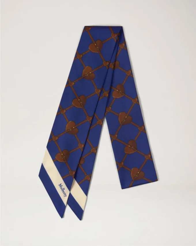Skinny Scarf – Heart Pockets Pigment Blue Recycled Polyester Skinny Scarf – Heart Pockets Pigment Blue Recycled Polyester