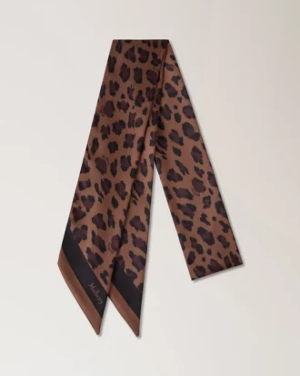 Skinny Scarf – Leopard Ebony Recycled Polyester