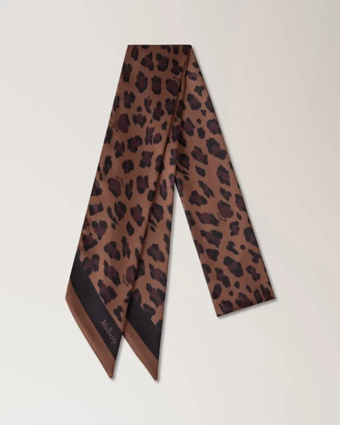 Skinny Scarf – Leopard Ebony Recycled Polyester