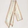 Skinny Scarf – Logo Border Maple & Chalk Recycled Polyester Skinny Scarf – Logo Border Maple & Chalk Recycled Polyester