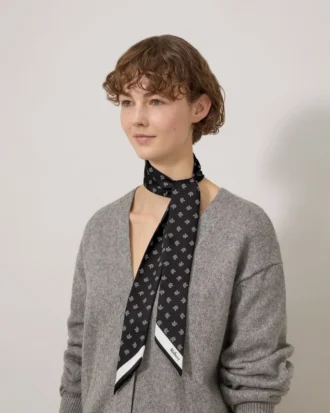 Skinny Scarf – Mulberry Tree Black Recycled Polyester Skinny Scarf – Mulberry Tree Black Recycled Polyester