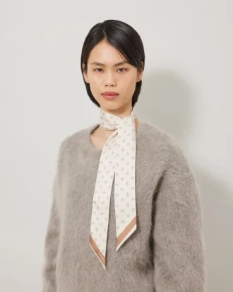 Skinny Scarf – Mulberry Tree Eggshell Recycled Polyester