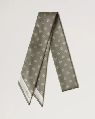 Skinny Scarf – Mulberry Tree Linen Green Recycled Polyester