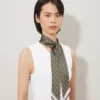 Skinny Scarf – Mulberry Tree Linen Green Recycled Polyester