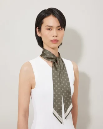 Skinny Scarf – Mulberry Tree Linen Green Recycled Polyester