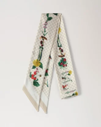 Skinny Scarf – Riverside Floral Eggshell Recycled Polyester