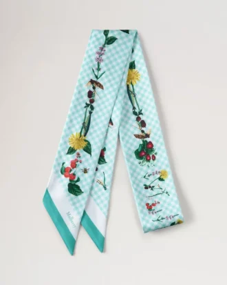 Skinny Scarf – Riverside Floral Marina Blue Recycled Polyester