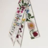 Skinny Scarf – Wild Floral Eggshell Recycled Polyester Skinny Scarf – Wild Floral Eggshell Recycled Polyester