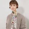 Skinny Scarf – Wild Floral Eggshell Recycled Polyester Skinny Scarf – Wild Floral Eggshell Recycled Polyester