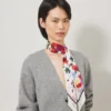 Skinny Scarf – Winter Floral Eggshell Recycled Polyester Skinny Scarf – Winter Floral Eggshell Recycled Polyester