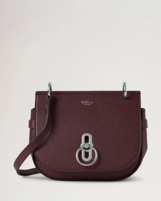 Small Amberley Satchel Black Cherry Small Classic Grain