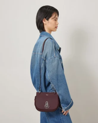 Small Amberley Satchel Black Cherry Small Classic Grain