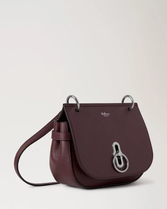 Small Amberley Satchel Black Cherry Small Classic Grain