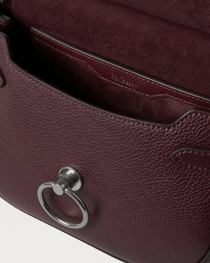 Small Amberley Satchel Black Cherry Small Classic Grain