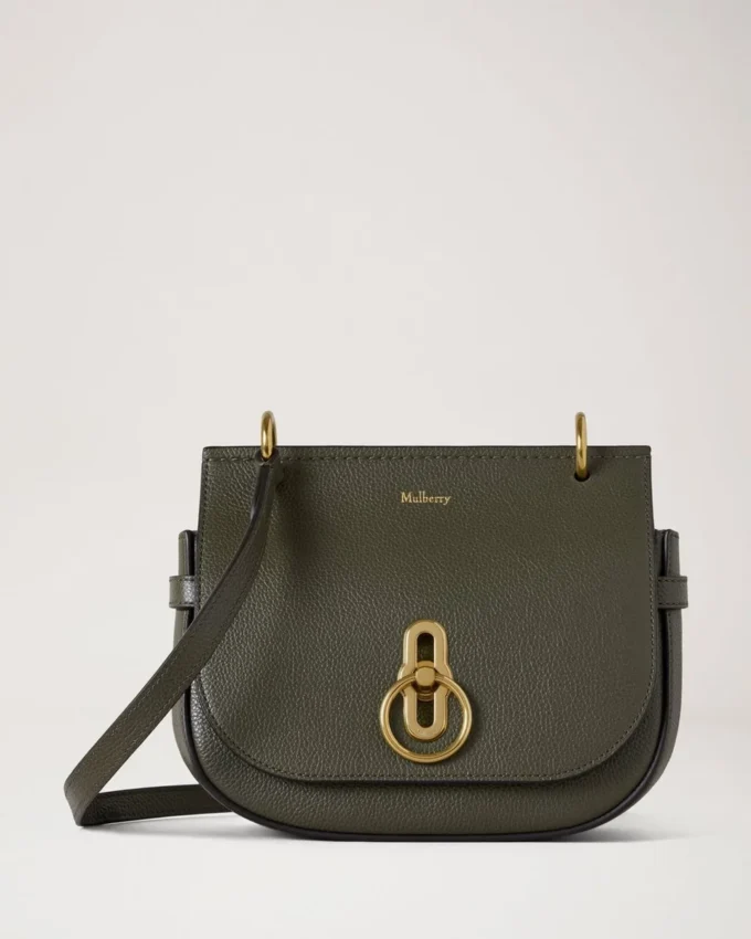 Small Amberley Satchel Juniper Green Small Classic Grain