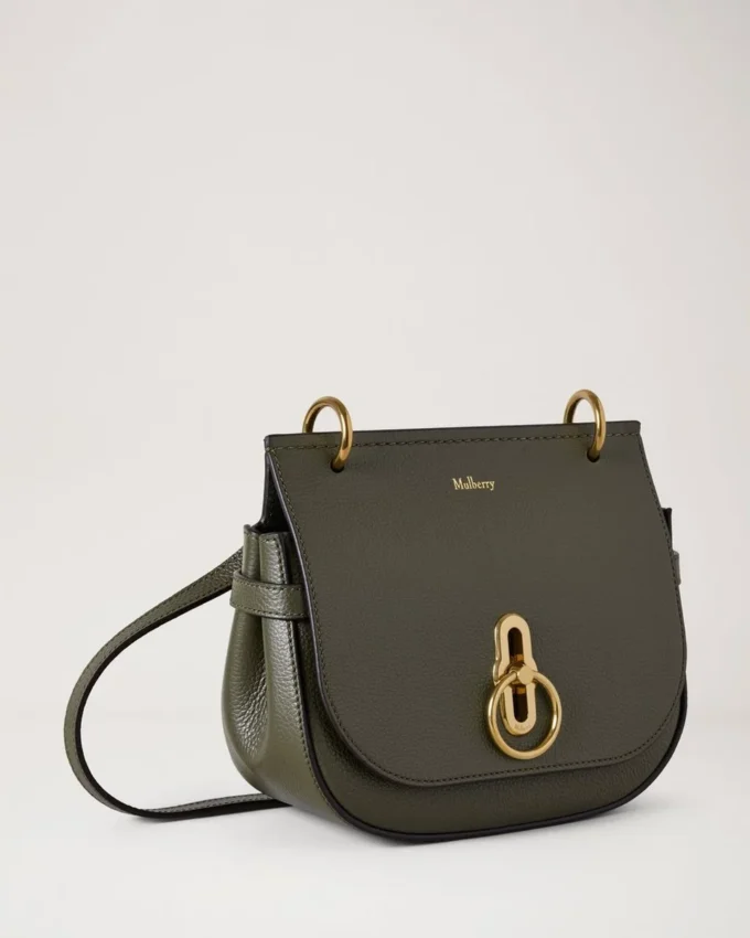 Small Amberley Satchel Juniper Green Small Classic Grain