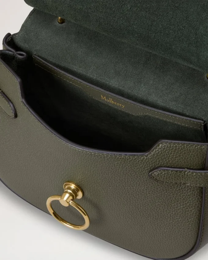 Small Amberley Satchel Juniper Green Small Classic Grain