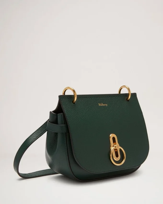 Small Amberley Satchel Mulberry Green Small Classic Grain