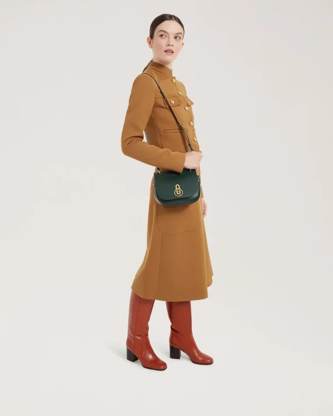 Small Amberley Satchel Mulberry Green Small Classic Grain