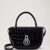 Small Amberley Top Handle Black Shiny Small Croc Small Amberley Top Handle Black Shiny Small Croc