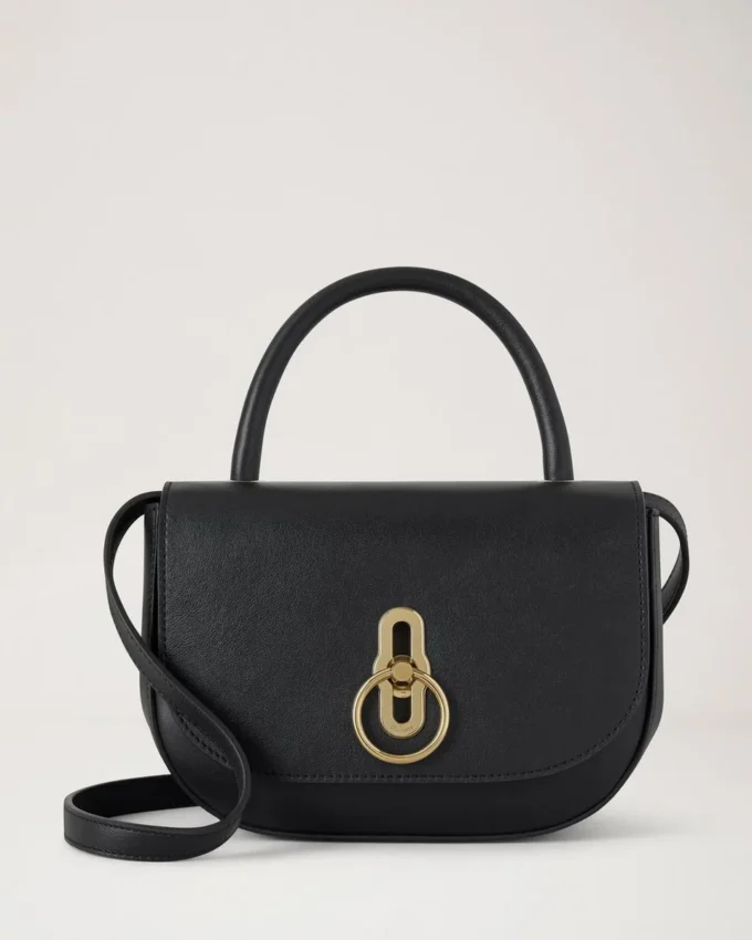 Small Amberley Top Handle Black Supple Smooth Leather Small Amberley Top Handle Black Supple Smooth Leather