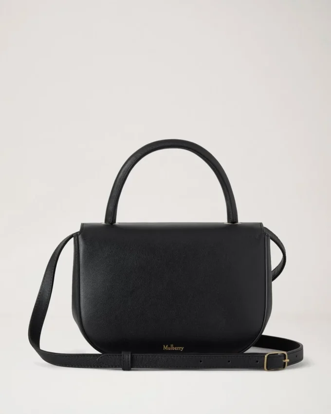 Small Amberley Top Handle Black Supple Smooth Leather Small Amberley Top Handle Black Supple Smooth Leather