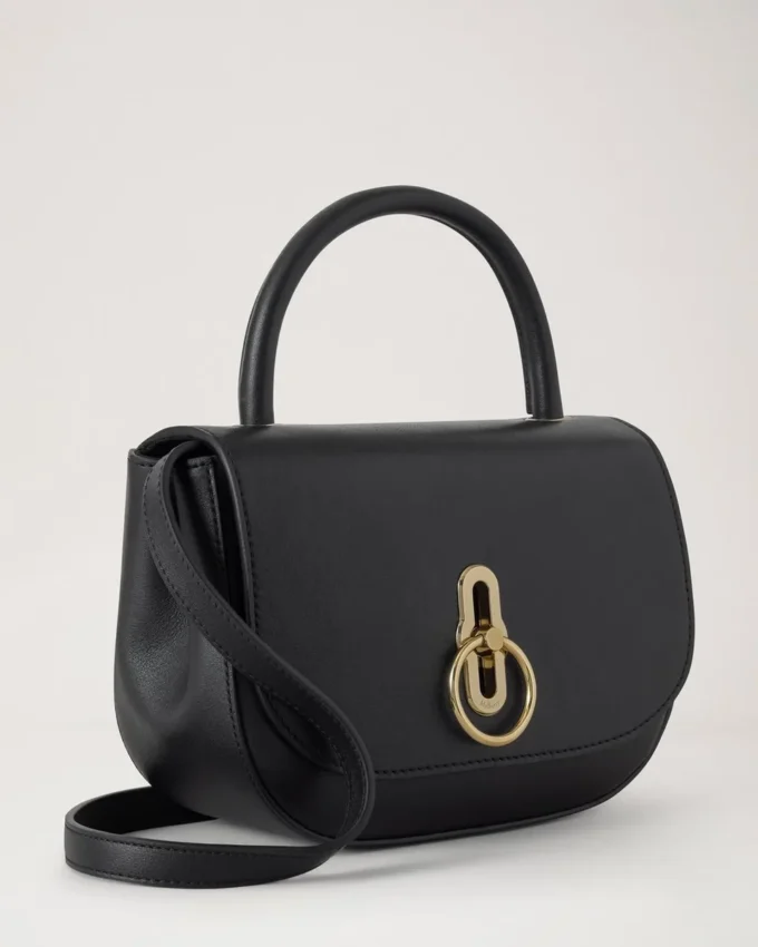 Small Amberley Top Handle Black Supple Smooth Leather Small Amberley Top Handle Black Supple Smooth Leather