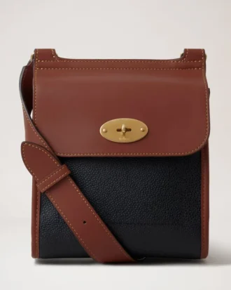 Small Antony Black & Cognac Bioveg Scotchgrain & Flat Calf