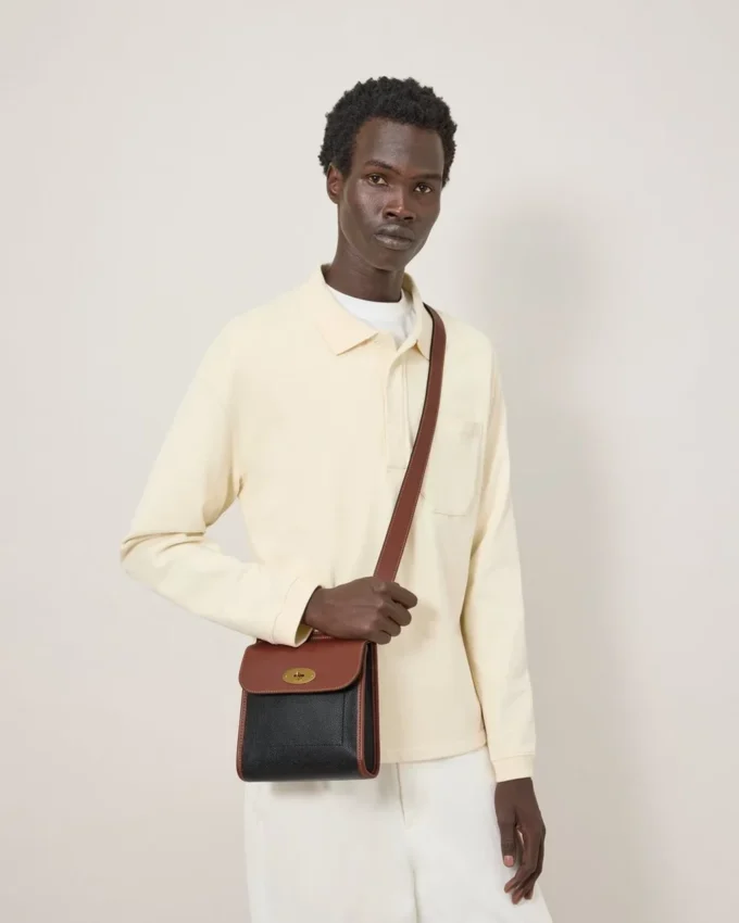 Small Antony Black & Cognac Bioveg Scotchgrain & Flat Calf Small Antony Black & Cognac Bioveg Scotchgrain & Flat Calf