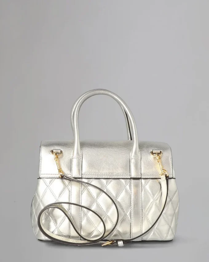 Small Bayswater Pre-Loved Light Silver Quilted Smooth Calf Small Bayswater Pre-Loved Light Silver Quilted Smooth Calf