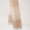 Small Check Merino Wool Scarf Camel & Poplin Blue Merino Wool Small Check Merino Wool Scarf Camel & Poplin Blue Merino Wool