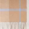 Small Check Merino Wool Scarf Camel & Poplin Blue Merino Wool Small Check Merino Wool Scarf Camel & Poplin Blue Merino Wool