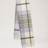 Small Check Merino Wool Scarf Eggshell & Olive Merino Wool Small Check Merino Wool Scarf Eggshell & Olive Merino Wool