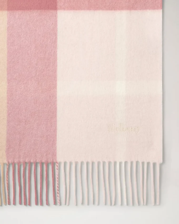 Small Check Merino Wool Scarf Pink Scrumpy & Crumpet Merino Wool Small Check Merino Wool Scarf Pink Scrumpy & Crumpet Merino Wool