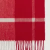 Small Check Merino Wool Scarf Scarlet Red & Bright Oak Merino Wool Small Check Merino Wool Scarf Scarlet Red & Bright Oak Merino Wool