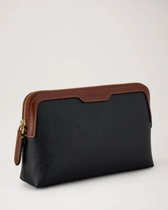 Small Cosmetic Pouch Black & Cognac Bio Based Scotchgrain