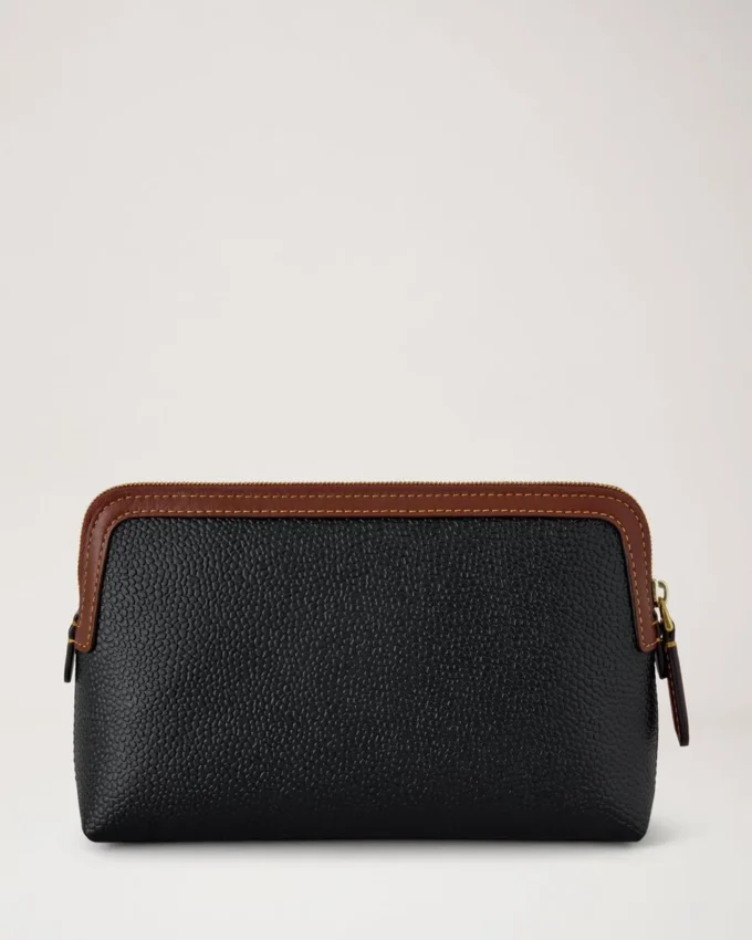 Small Cosmetic Pouch Black & Cognac Bio Based Scotchgrain Small Cosmetic Pouch Black & Cognac Bio Based Scotchgrain