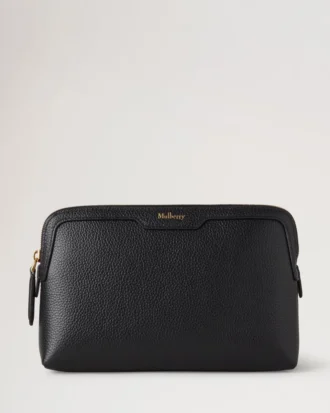 Small Cosmetic Pouch Black Small Classic Grain Women