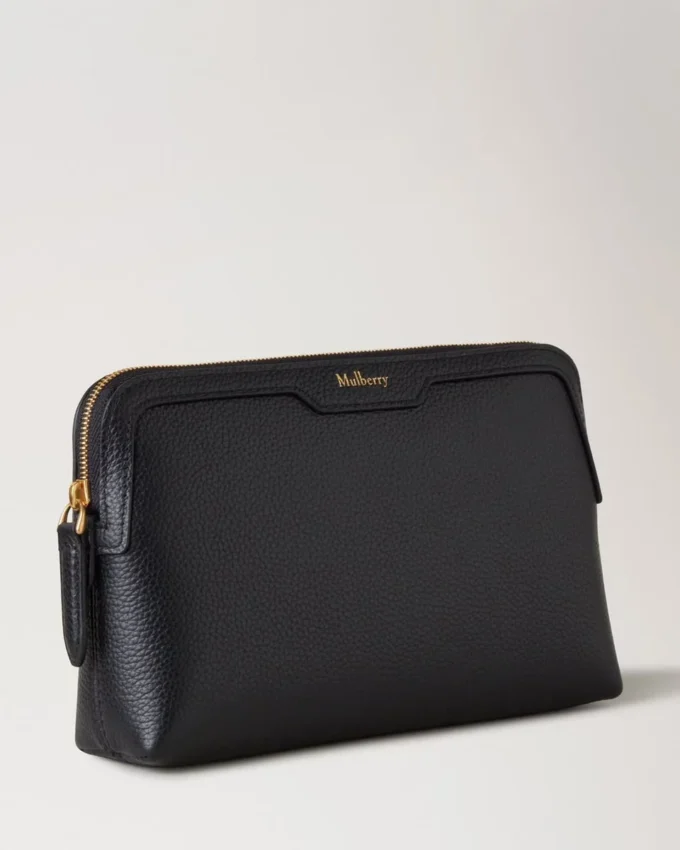 Small Cosmetic Pouch Black Small Classic Grain Women Small Cosmetic Pouch Black Small Classic Grain Women