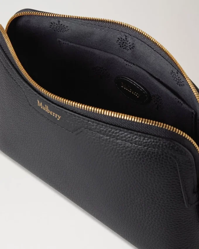 Small Cosmetic Pouch Black Small Classic Grain Women Small Cosmetic Pouch Black Small Classic Grain Women